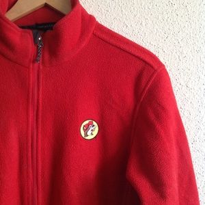 Bucees Men Red Fleece Full Zip Jacket Size Small